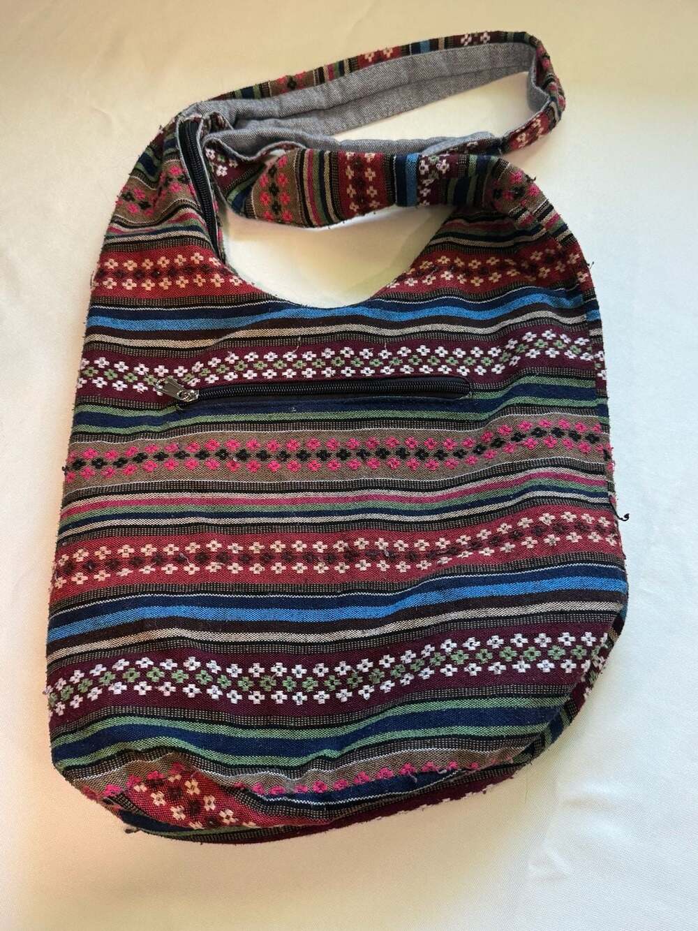 Boho Woven Hobo Shoulder Bag Festival Hippie Striped Crossbody Purse